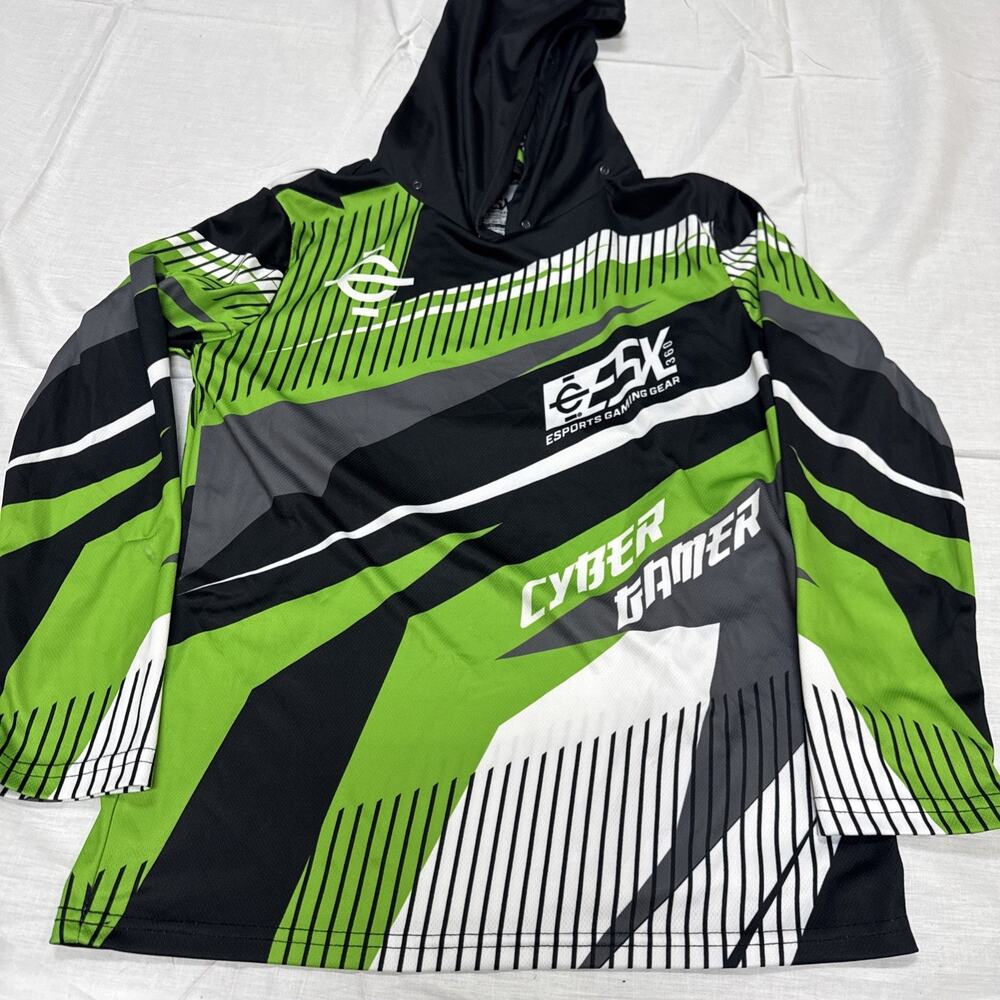 NEW BOYS ESX360 GREEN CYBER GAMER TUBIE HOODIE Sz 14/16 SMALL ESPORTS GEAR BLACK
